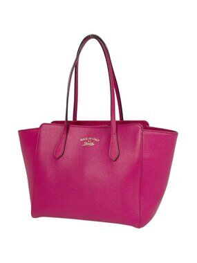 Gucci Swing Tote Bag Leather Pink